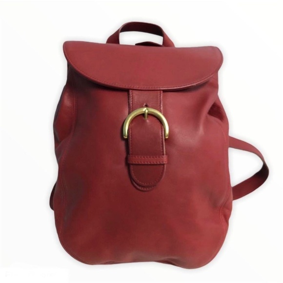 Vintage Coach Soho Bantam Back Sac Small Backpack Soho Series 4134 Red Leather - Picture 1 of 12